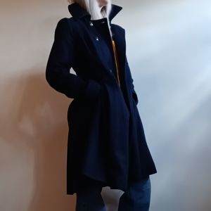 Wool Navy Overcoat